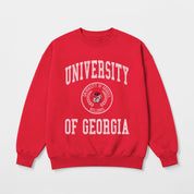 GEORGIA BULLDOGS PRIME PLAY PREMIUM FLEECE DROP SHOULDER CREWNECK PULLOVER