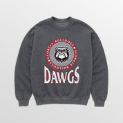 GEORGIA BULLDOGS SATURDAY SEAL PREMIUM FLEECE DROP SHOULDER CREWNECK PULLOVER