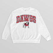 GEORGIA BULLDOGS SWEET PLAY PREMIUM FLEECE DROP SHOULDER CREWNECK PULLOVER