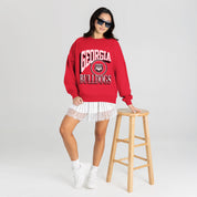 GEORGIA BULLDOGS MAIN CHARACTER PREMIUM FLEECE DROP SHOULDER CREWNECK PULLOVER
