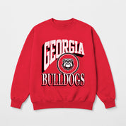 GEORGIA BULLDOGS MAIN CHARACTER PREMIUM FLEECE DROP SHOULDER CREWNECK PULLOVER