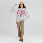 GEORGIA BULLDOGS INSTANT CLASSIC PREMIUM FLEECE DROP SHOULDER CREWNECK PULLOVER