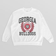 GEORGIA BULLDOGS GOLD STANDARD PREMIUM FLEECE DROP SHOULDER CREWNECK PULLOVER