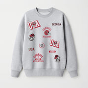 GEORGIA BULLDOGS ALL IN REPEAT PREMIUM FLEECE DROP SHOULDER CREWNECK PULLOVER