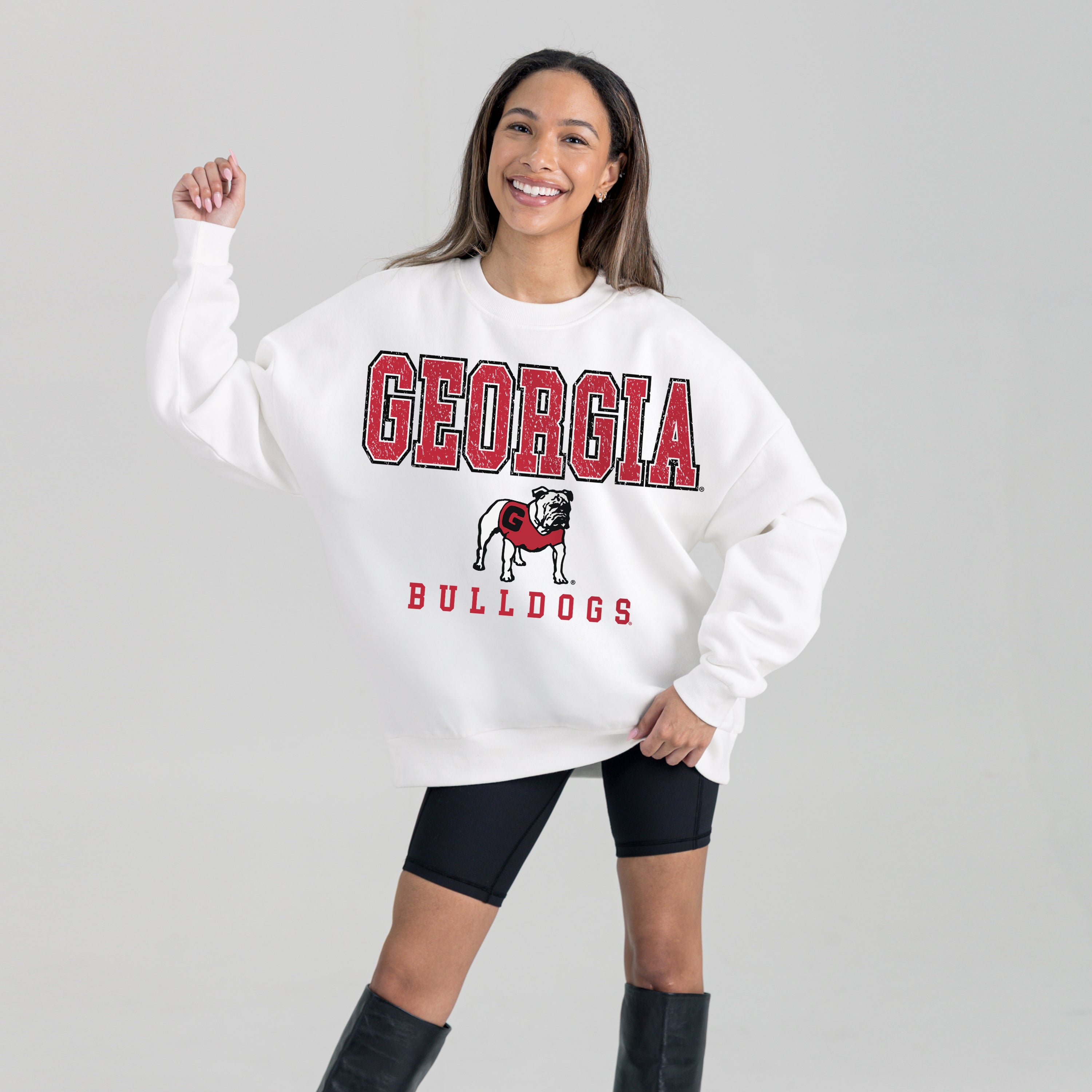 GEORGIA BULLDOGS Freestyle Fleece Drop-Shoulder Pullover
