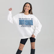 NORTH CAROLINA TAR HEELS ALUMNI ERA PREMIUM DROP SHOULDER FLEECE CREWNECK PULLOVER