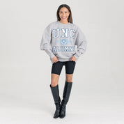 NORTH CAROLINA TAR HEELS DEGREE UNLOCKED PREMIUM DROP SHOULDER FLEECE CREWNECK PULLOVER
