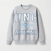 NORTH CAROLINA TAR HEELS DEGREE UNLOCKED PREMIUM DROP SHOULDER FLEECE CREWNECK PULLOVER