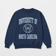 NORTH CAROLINA TAR HEELS PRIME PLAY PREMIUM FLEECE DROP SHOULDER CREWNECK PULLOVER