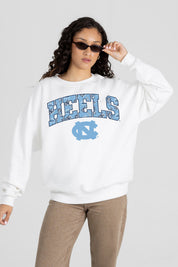 NORTH CAROLINA TAR HEELS SWEET PLAY PREMIUM FLEECE DROP SHOULDER CREWNECK PULLOVER
