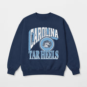 NORTH CAROLINA TAR HEELS MAIN CHARACTER PREMIUM FLEECE DROP SHOULDER CREWNECK PULLOVER