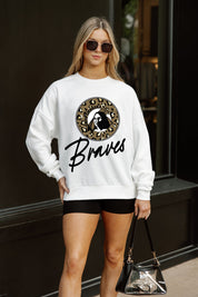 UNC AT PEMBROKE BRAVES WILD BREAKTHROUGH PREMIUM FLEECE CREWNECK PULLOVER