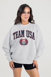 TEAM USA FREEDOM PLAYER PREMIUM FLEECE DROP SHOULDER CREWNECK PULLOVER
