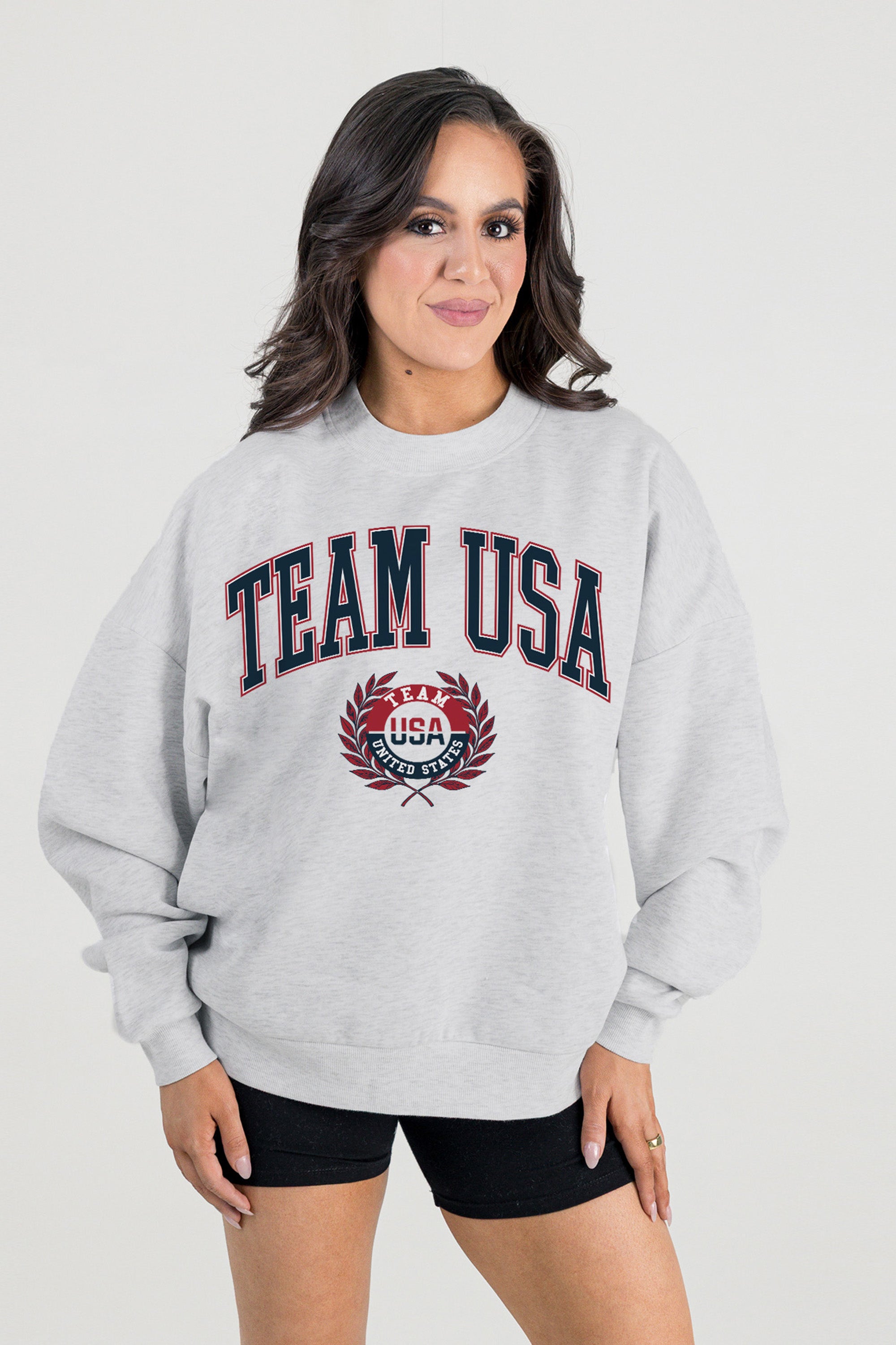 TEAM USA FREEDOM PLAYER PREMIUM FLEECE DROP SHOULDER CREWNECK PULLOVER