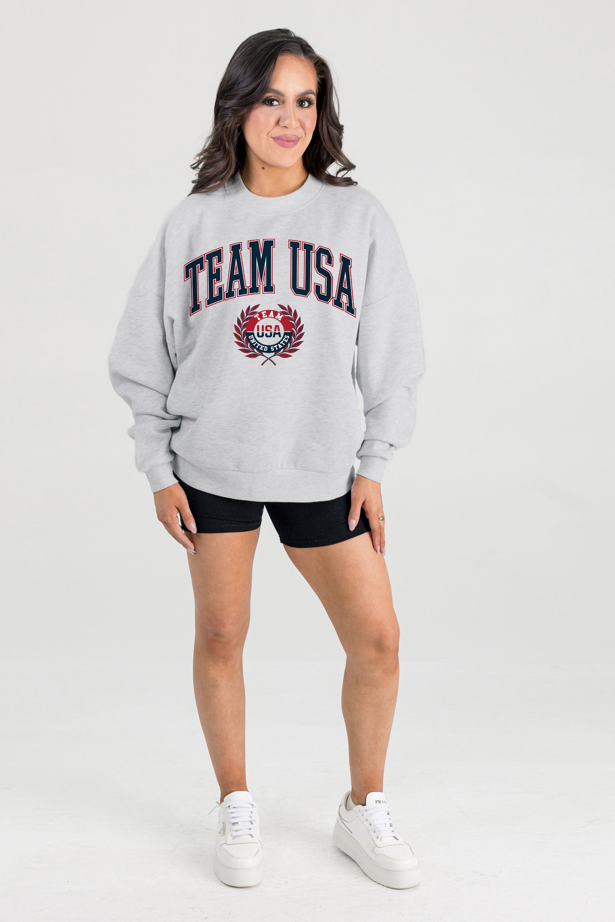 TEAM USA FREEDOM PLAYER PREMIUM FLEECE DROP SHOULDER CREWNECK PULLOVER