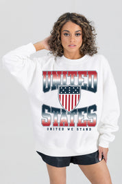 TEAM USA FADED GLORY PREMIUM FLEECE DROP SHOULDER CREWNECK PULLOVER