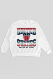 TEAM USA FADED GLORY PREMIUM FLEECE DROP SHOULDER CREWNECK PULLOVER