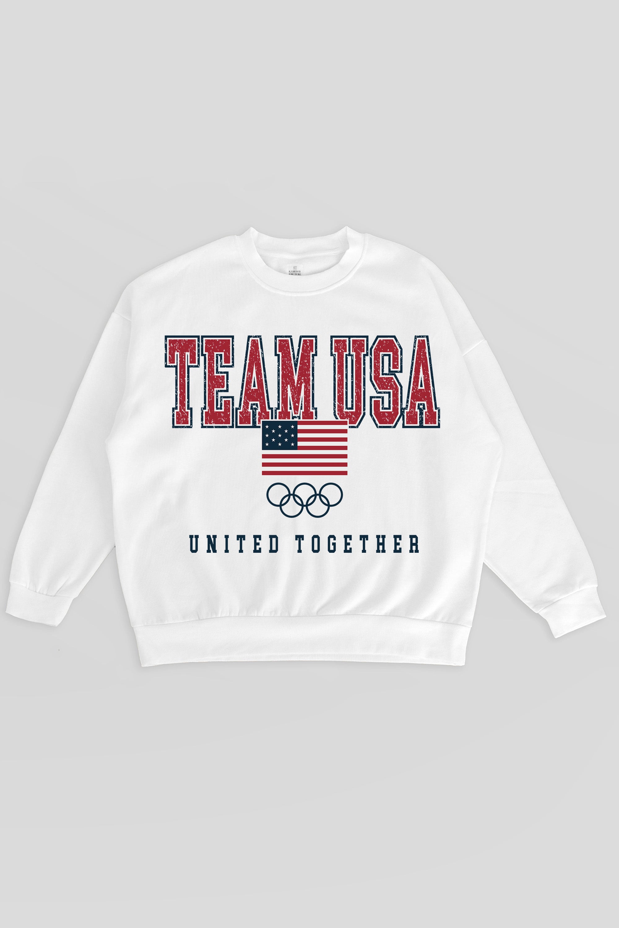 TEAM USA UNITED TOGETHER PREMIUM FLEECE DROP SHOULDER CREWNECK PULLOVER