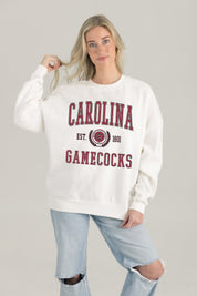SOUTH CAROLINA GAMECOCKS TIMELESS TRIUMPH PREMIUM FLEECE DROP SHOULDER CREWNECK PULLOVER