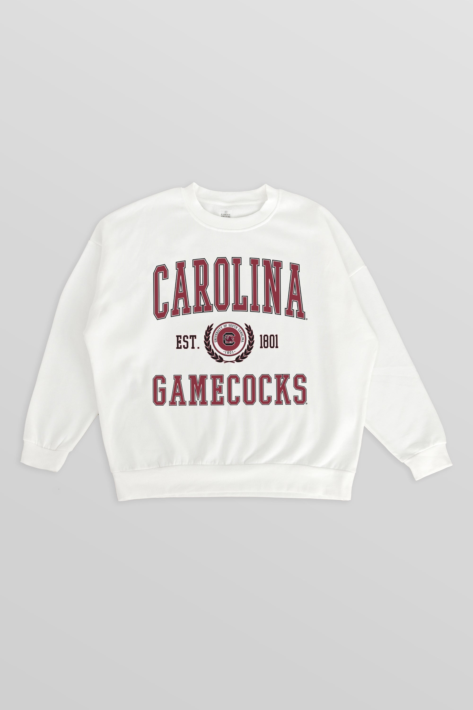 SOUTH CAROLINA GAMECOCKS TIMELESS TRIUMPH PREMIUM FLEECE DROP SHOULDER CREWNECK PULLOVER