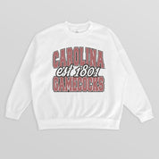 SOUTH CAROLINA GAMECOCKS FADED FORMATION PREMIUM FLEECE DROP SHOULDER CREWNECK PULLOVER