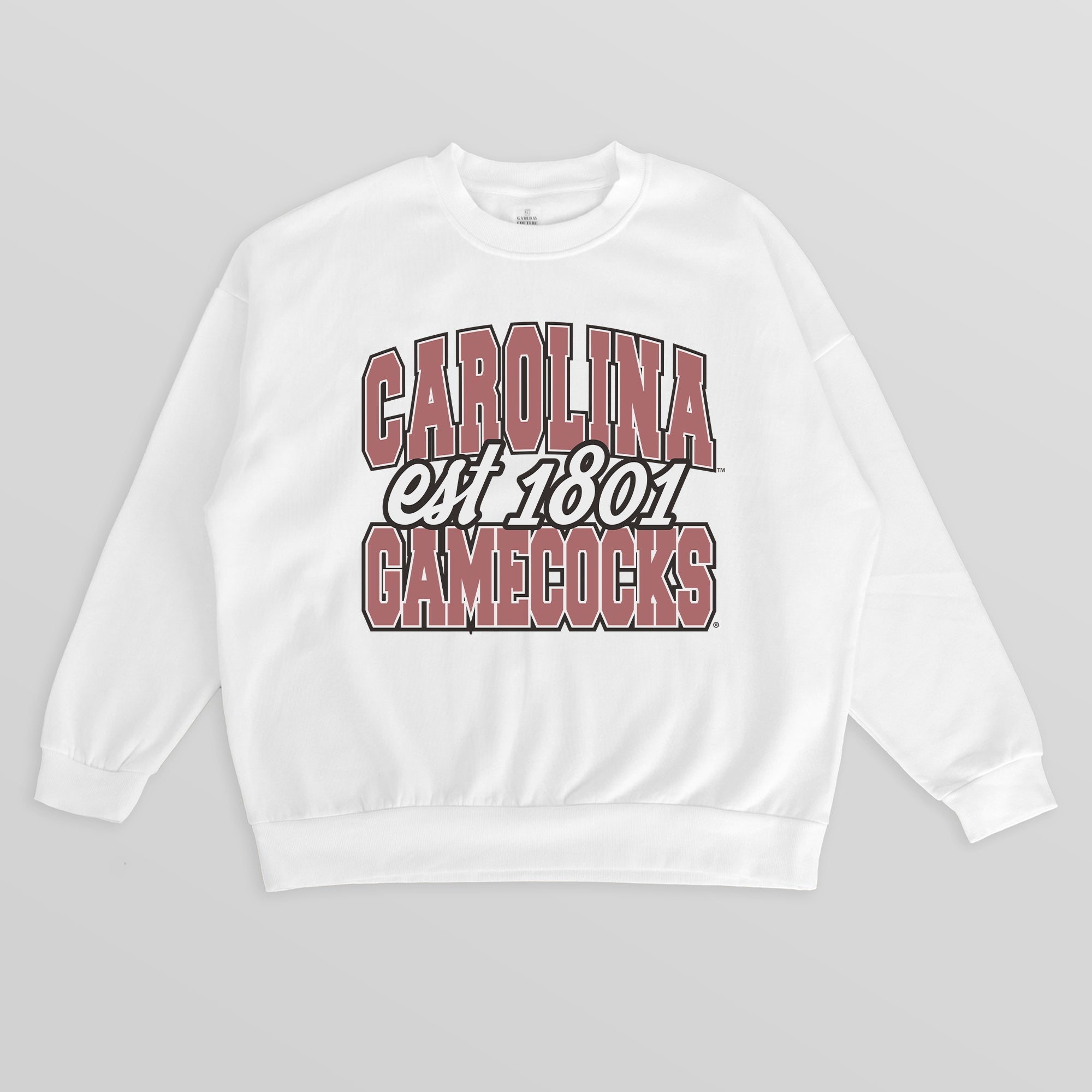 SOUTH CAROLINA GAMECOCKS FADED FORMATION PREMIUM FLEECE DROP SHOULDER CREWNECK PULLOVER