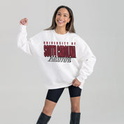 SOUTH CAROLINA GAMECOCKS ALUMNI ERA PREMIUM DROP SHOULDER FLEECE CREWNECK PULLOVER