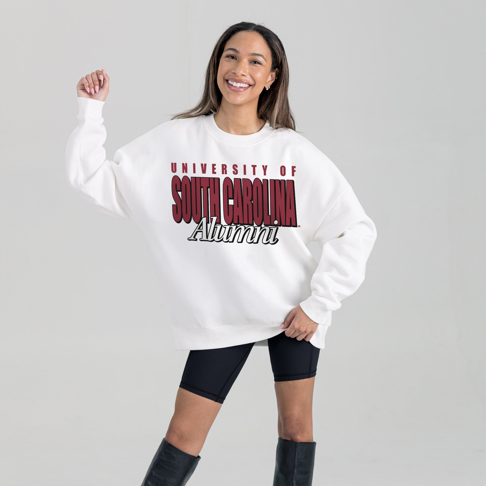 SOUTH CAROLINA GAMECOCKS ALUMNI ERA PREMIUM DROP SHOULDER FLEECE CREWNECK PULLOVER