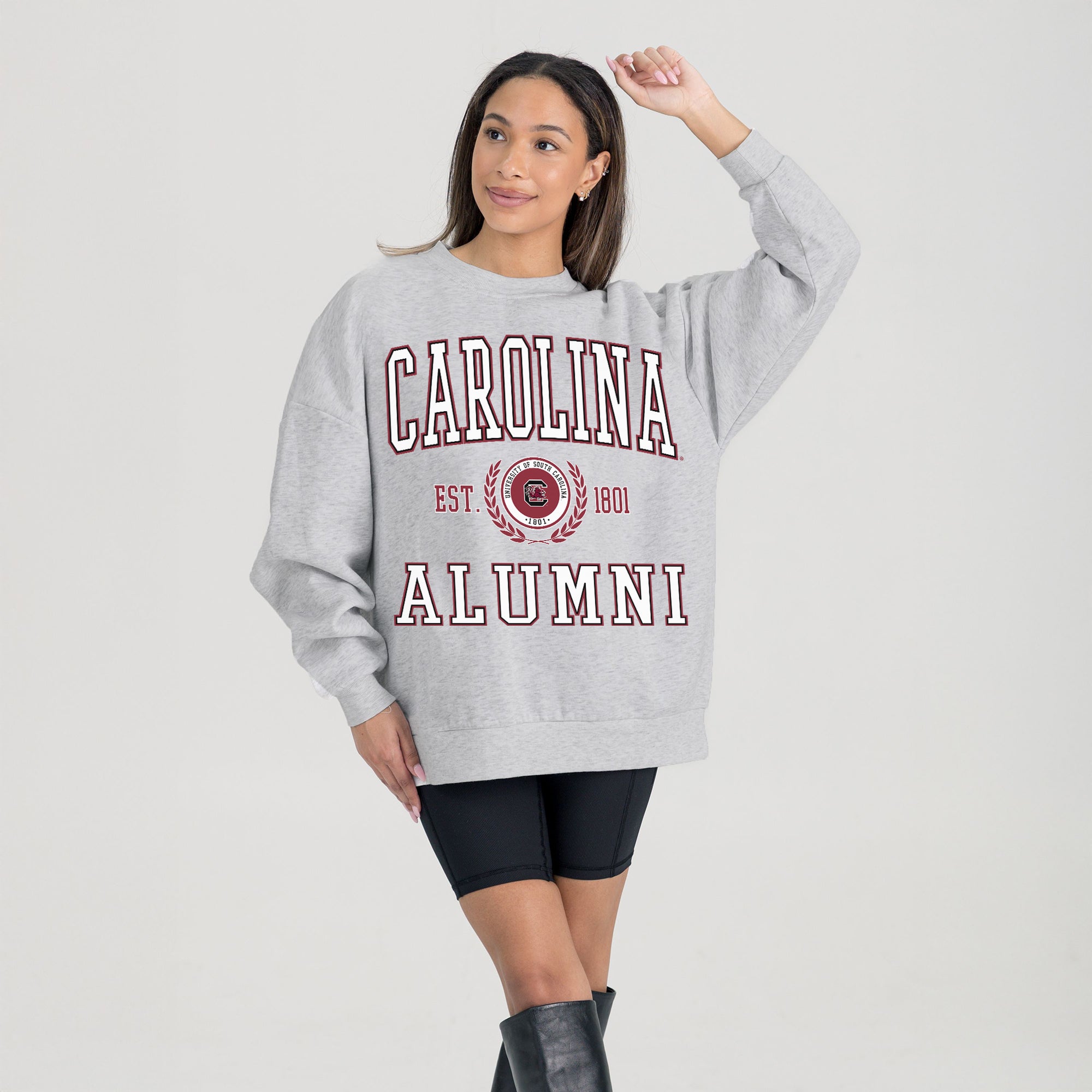 SOUTH CAROLINA GAMECOCKS DEGREE UNLOCKED PREMIUM DROP SHOULDER FLEECE CREWNECK PULLOVER