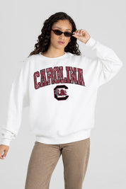 SOUTH CAROLINA GAMECOCKS SWEET PLAY PREMIUM FLEECE DROP SHOULDER CREWNECK PULLOVER