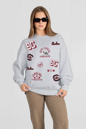 SOUTH CAROLINA GAMECOCKS ALL IN REPEAT PREMIUM FLEECE DROP SHOULDER CREWNECK PULLOVER