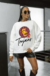 USC TROJANS WILD BREAKTHROUGH PREMIUM FLEECE CREWNECK PULLOVER