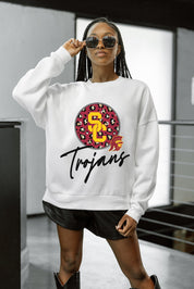USC TROJANS WILD BREAKTHROUGH PREMIUM FLEECE CREWNECK PULLOVER