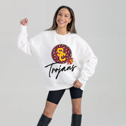 USC TROJANS WILD BREAKTHROUGH PREMIUM FLEECE CREWNECK PULLOVER