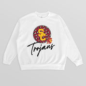 USC TROJANS WILD BREAKTHROUGH PREMIUM FLEECE CREWNECK PULLOVER