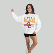 USC TROJANS SWIFT STRIKE PREMIUM FLEECE DROP SHOULDER CREWNECK PULLOVER