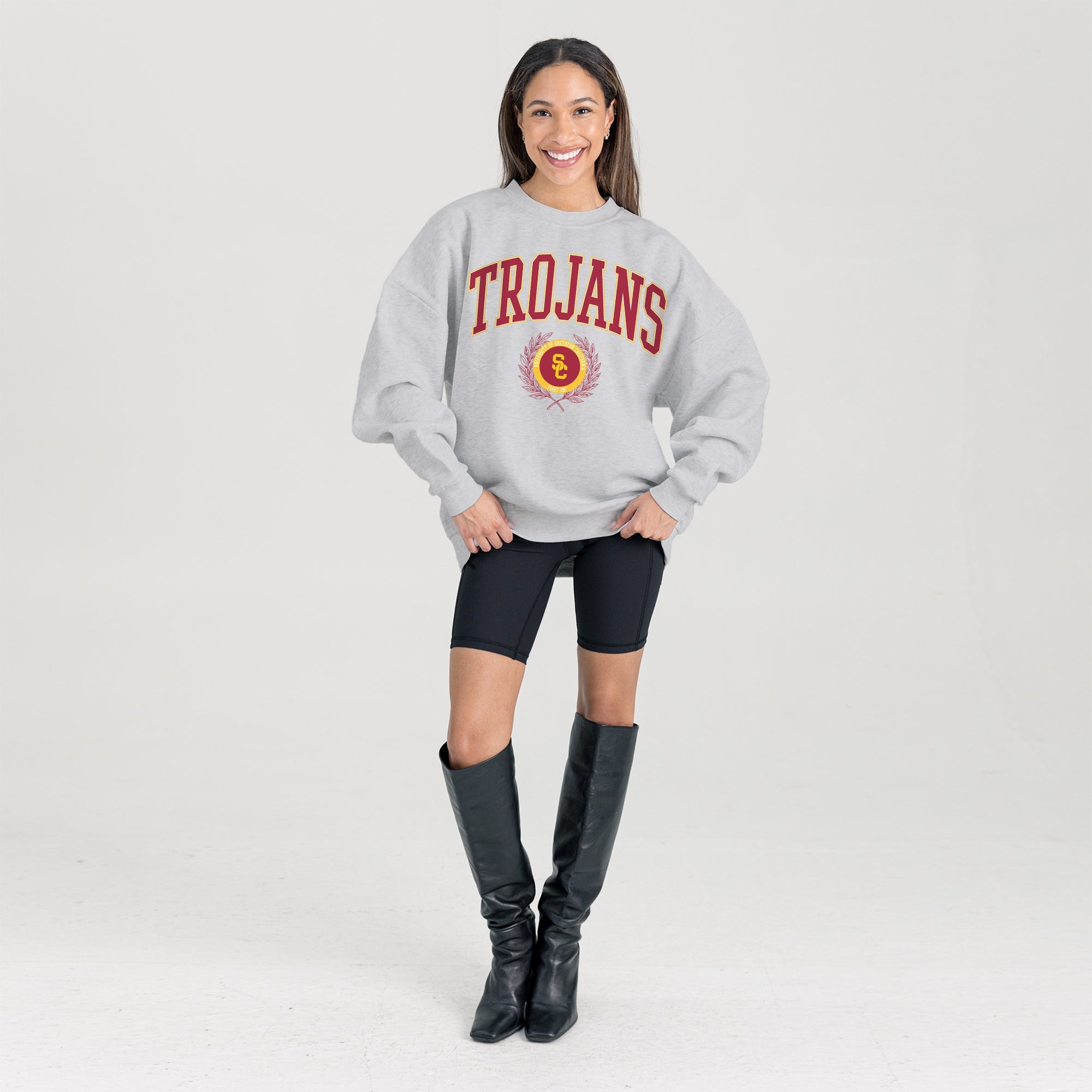 USC TROJANS TRADITION REFINED PREMIUM FLEECE CREWNECK PULLOVER