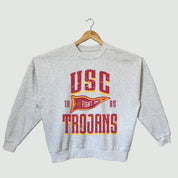 USC TROJANS PENNANT PRIDE PREMIUM FLEECE DROP SHOULDER CREWNECK PULLOVER