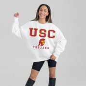 USC TROJANS Freestyle Fleece Drop-Shoulder Pullover