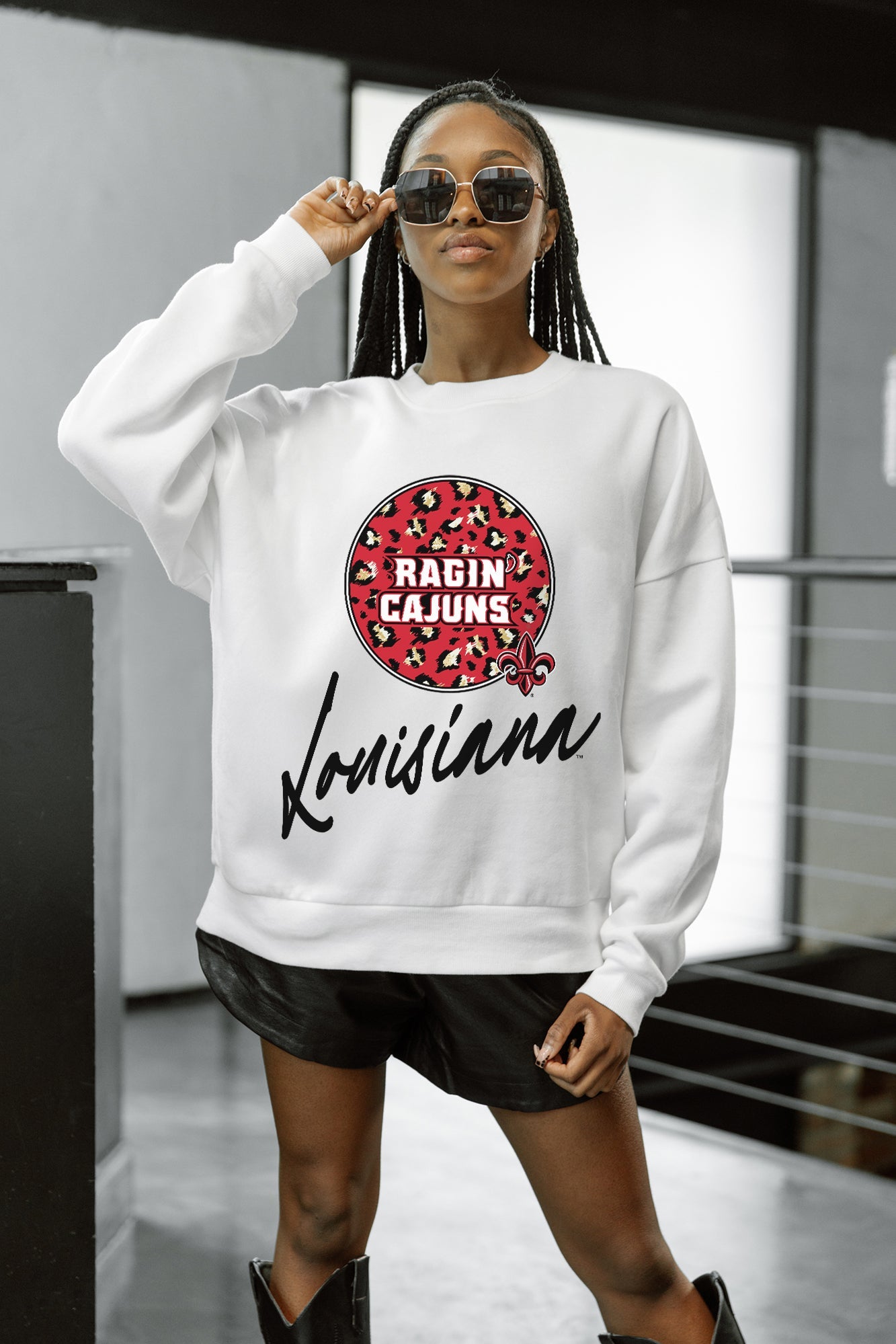 LOUISIANA RAGIN' CAJUNS WILD BREAKTHROUGH PREMIUM FLEECE CREWNECK PULLOVER