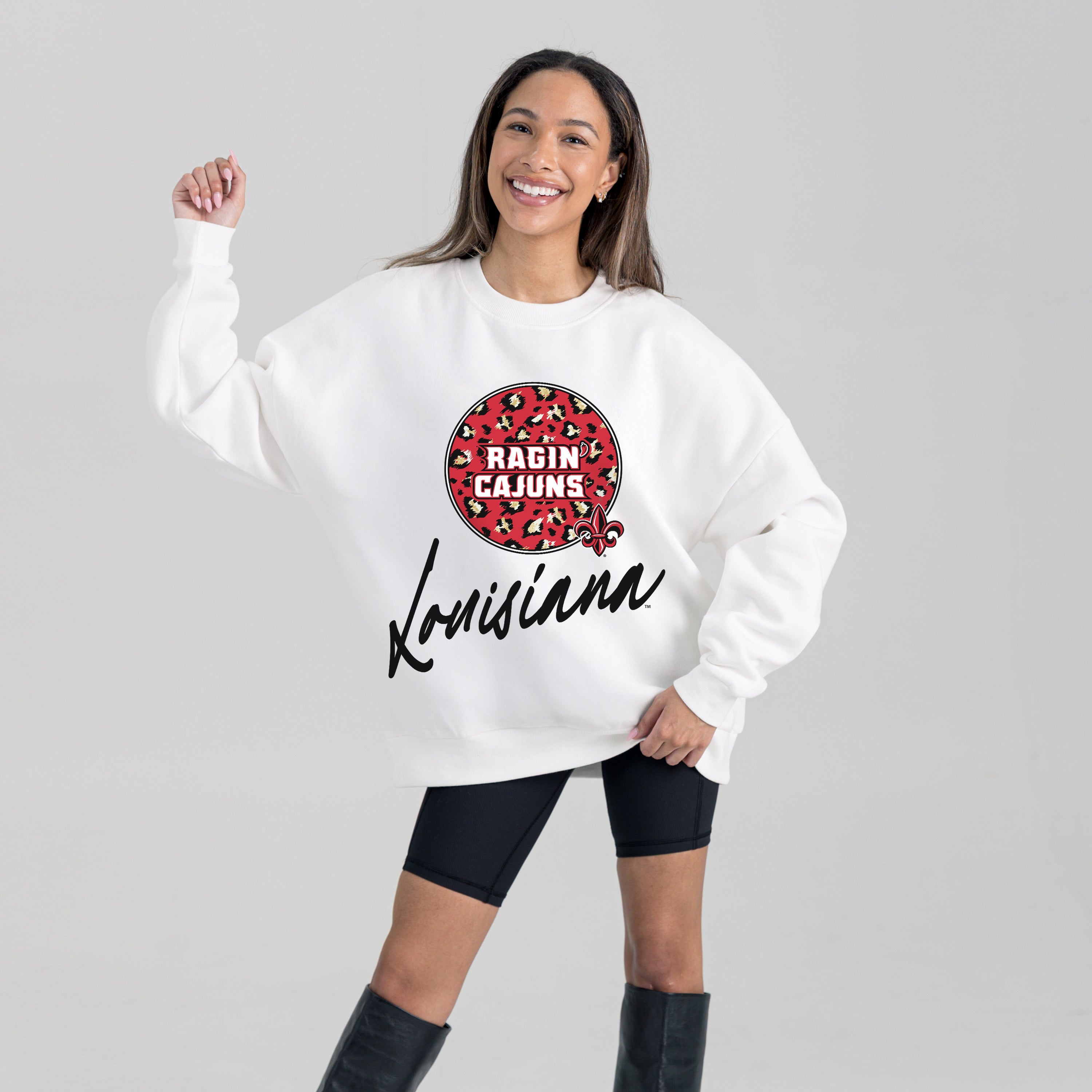 LOUISIANA RAGIN' CAJUNS WILD BREAKTHROUGH PREMIUM FLEECE CREWNECK PULLOVER