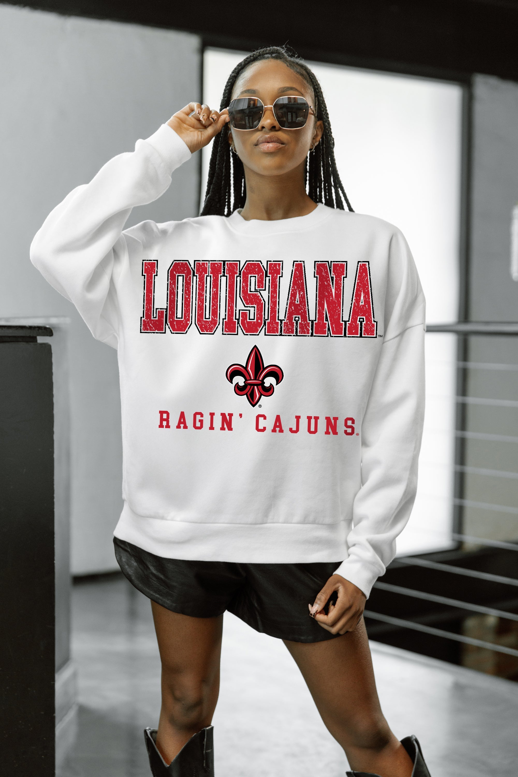 LOUISIANA RAGIN' CAJUNS FREESTYLE PREMIUM FLEECE CREWNECK PULLOVER