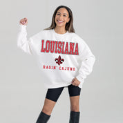 LOUISIANA RAGIN' CAJUNS FREESTYLE PREMIUM FLEECE CREWNECK PULLOVER