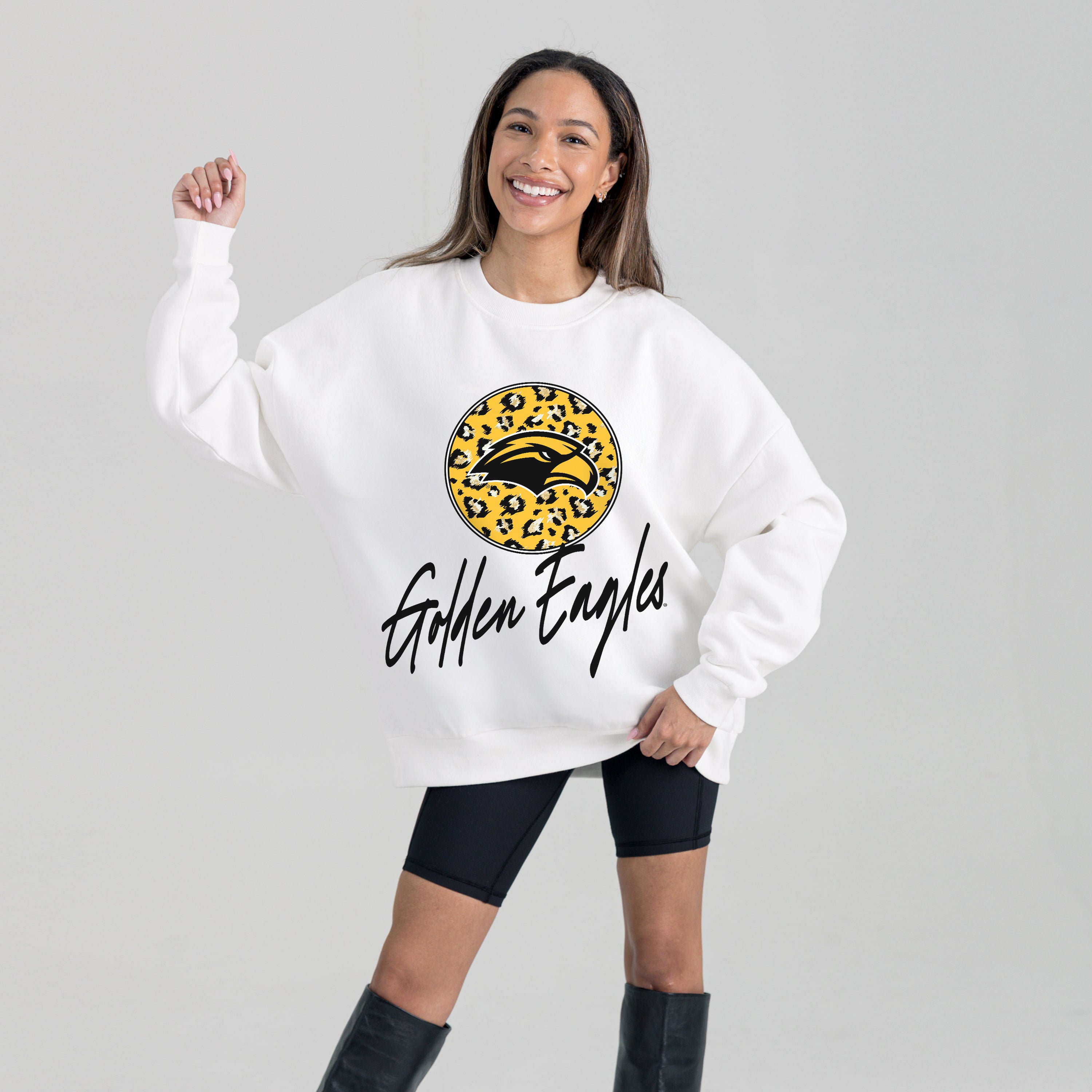 SOUTHERN MISS GOLDEN EAGLES WILD BREAKTHROUGH PREMIUM FLEECE CREWNECK PULLOVER
