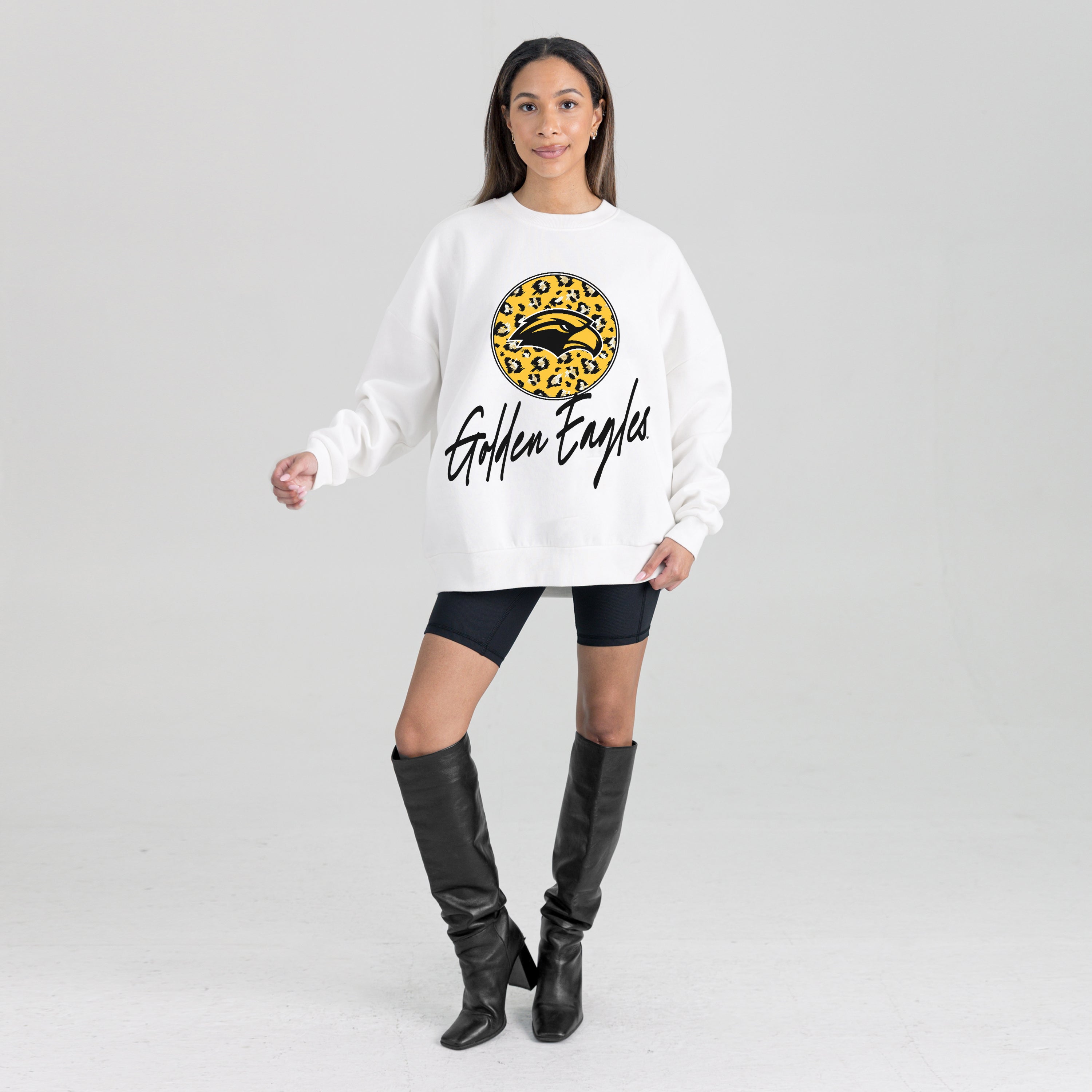 SOUTHERN MISS GOLDEN EAGLES WILD BREAKTHROUGH PREMIUM FLEECE CREWNECK PULLOVER