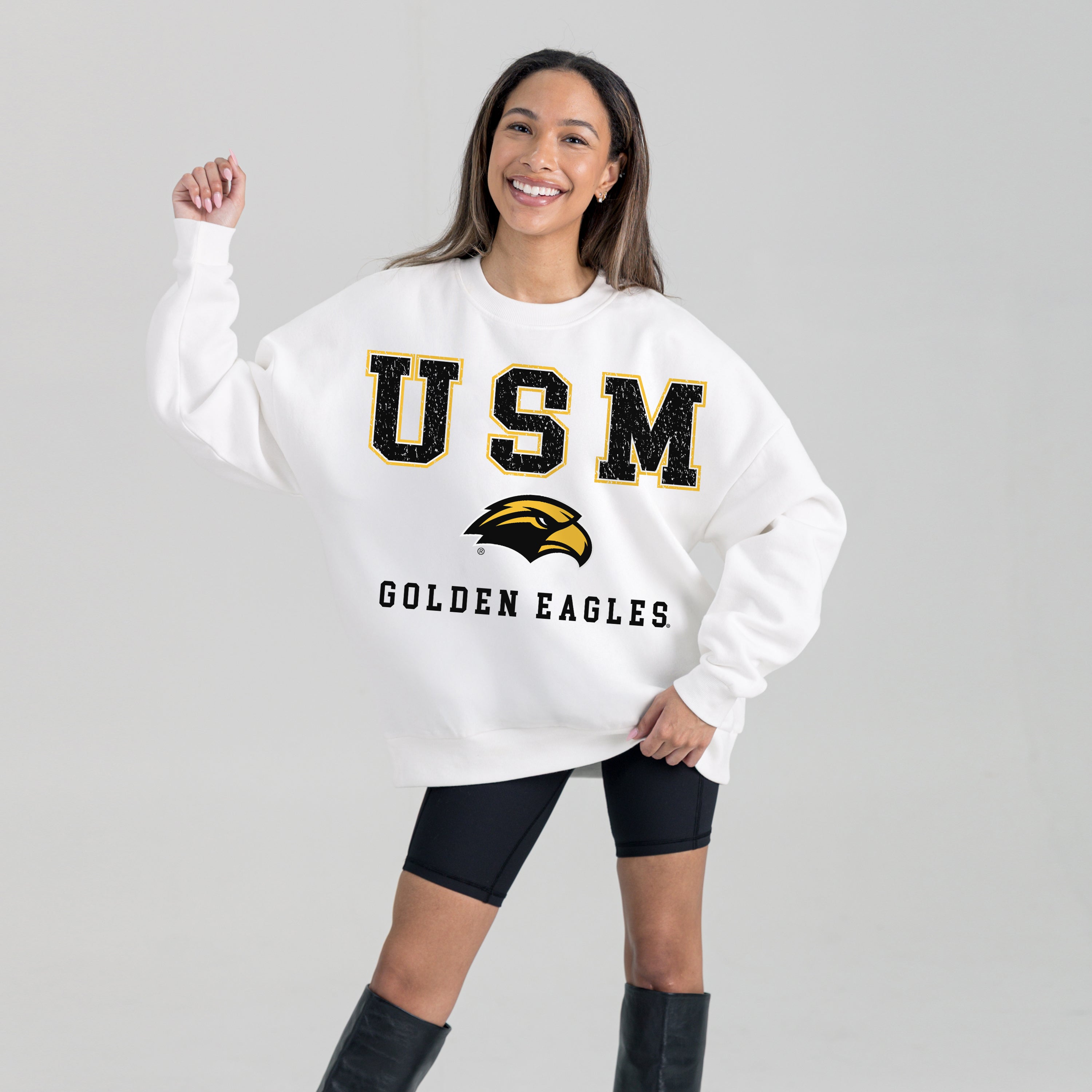SOUTHERN MISS GOLDEN EAGLES FREESTYLE PREMIUM FLEECE CREWNECK PULLOVER
