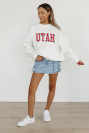UTAH UTES ALL-STAR APPEAL PREMIUM FLEECE DROP SHOULDER CREWNECK PULLOVER BY MADI PREWETT TROUTT