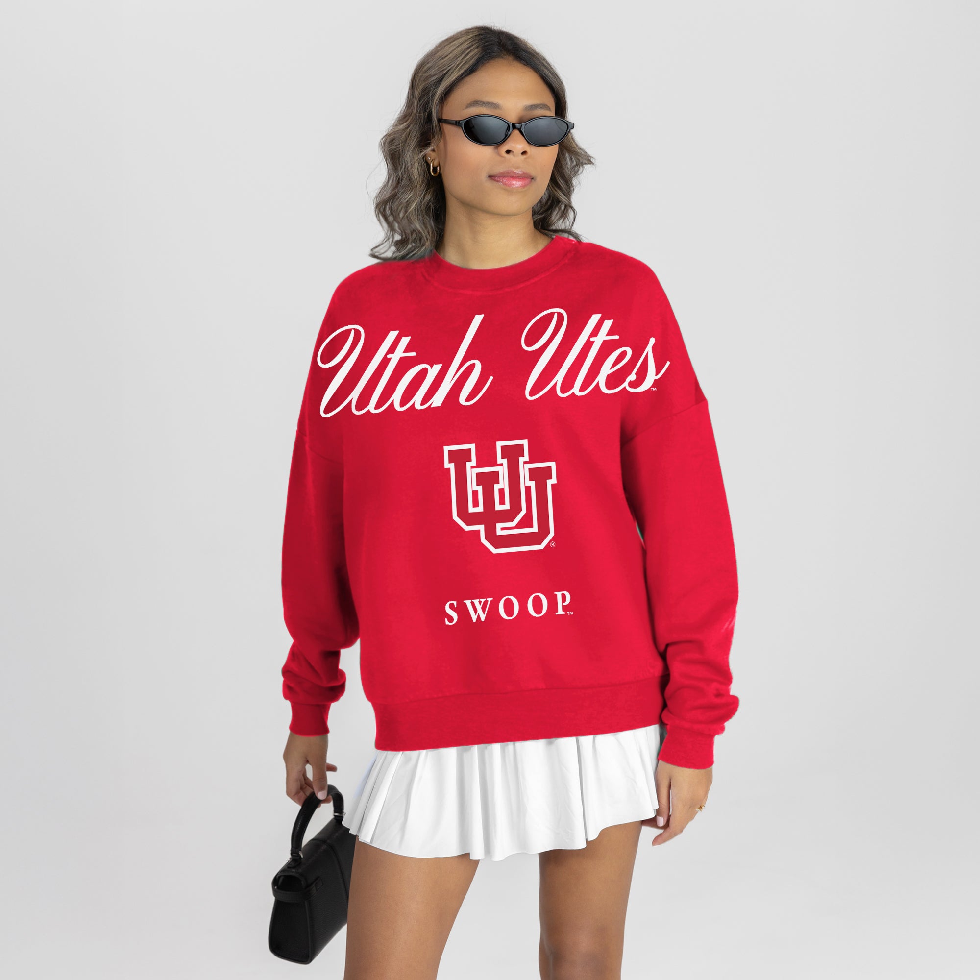UTAH UTES LEGACY CLUB PREMIUM FLEECE DROP SHOULDER CREWNECK PULLOVER