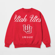 UTAH UTES LEGACY CLUB PREMIUM FLEECE DROP SHOULDER CREWNECK PULLOVER