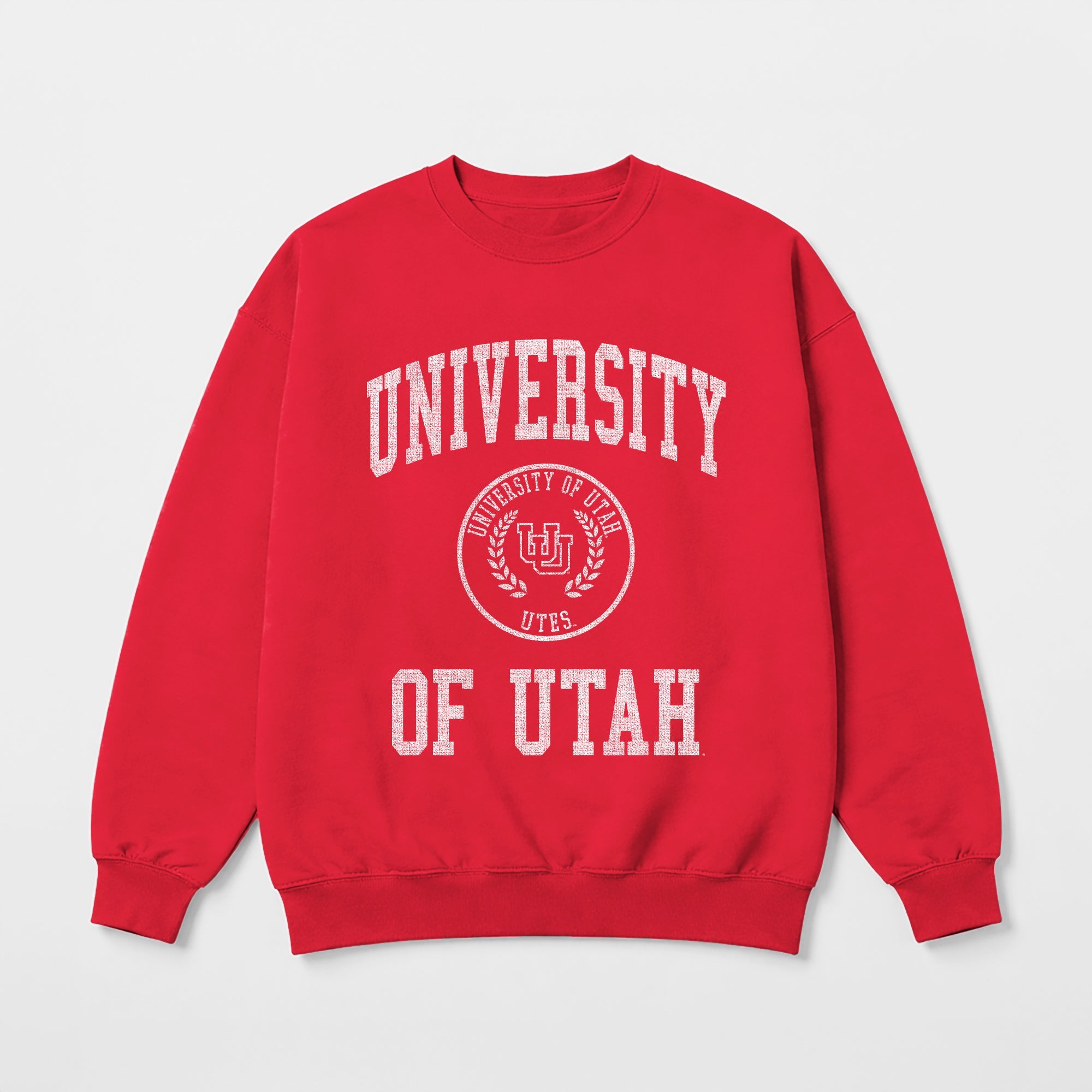 UTAH UTES PRIME PLAY PREMIUM FLEECE DROP SHOULDER CREWNECK PULLOVER
